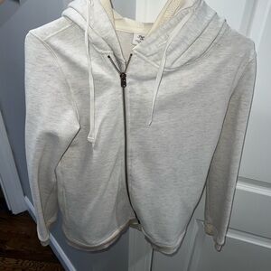 Cream Zip-Up Hoodie